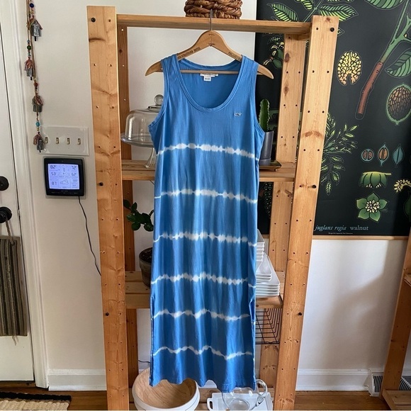 Vineyard Vines Blue White Tie Dye Knit Whale Midi Maxi Dress - Picture 3 of 15